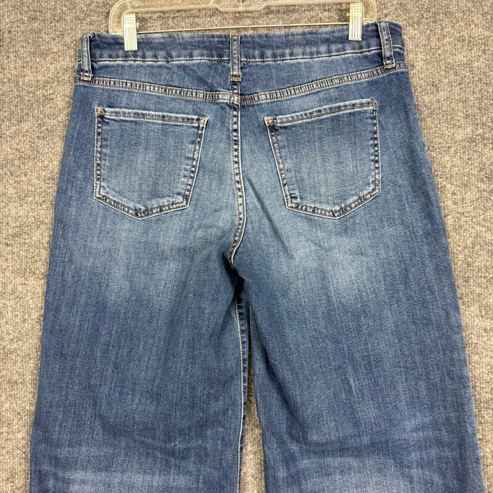 KUT from the Kloth Meg Wide Leg Jeans Womens 10 Blue High Rise Patch Pockets - Picture 12 of 15